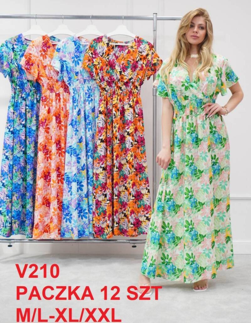 Sukienki damskie Roz M/L-XL-2XL, Mix Kolor .Paczka 12 szt